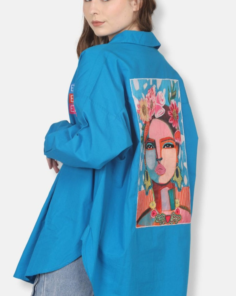 "Eternal Beauty" Digital Printed Women's Oversized Shirt