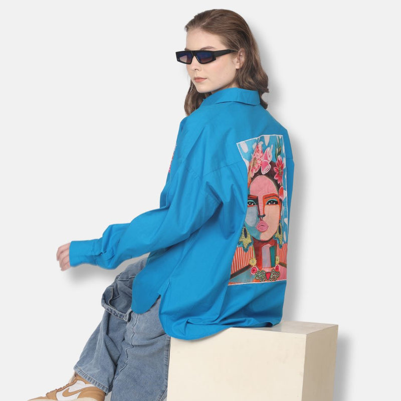 "Eternal Beauty" Digital Printed Women's Oversized Shirt