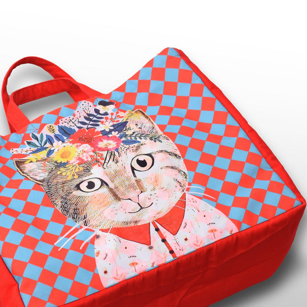 "Cat In The Garden" Canvas Large Shopper Bag