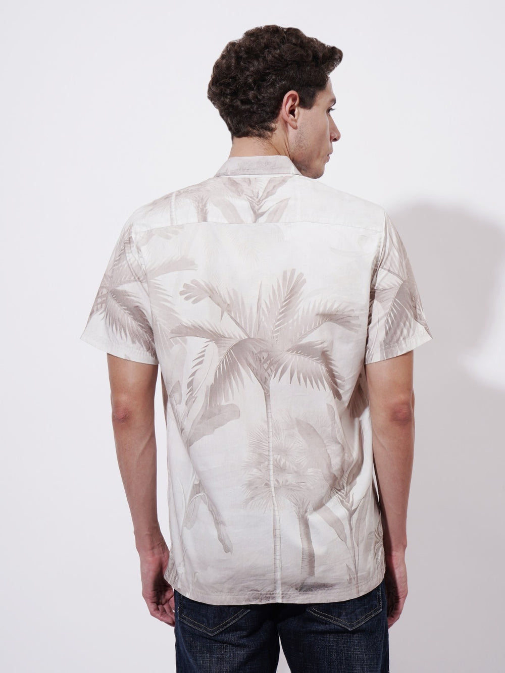 Palm Whisper Digital Printed Poplin Shirt