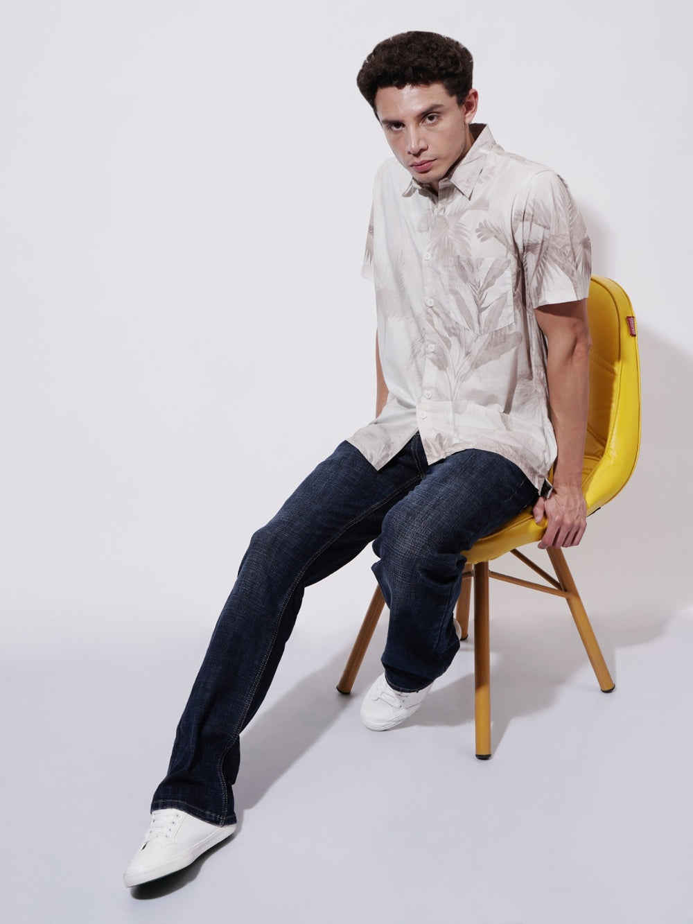 Palm Whisper Digital Printed Poplin Shirt
