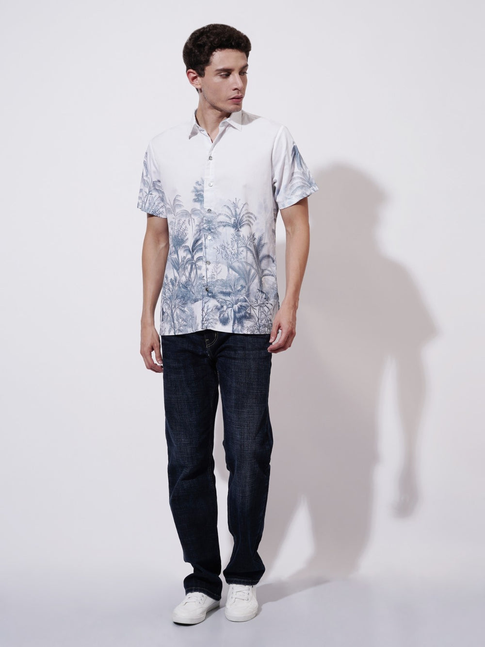Palm Whisper Digital Printed Poplin Shirt
