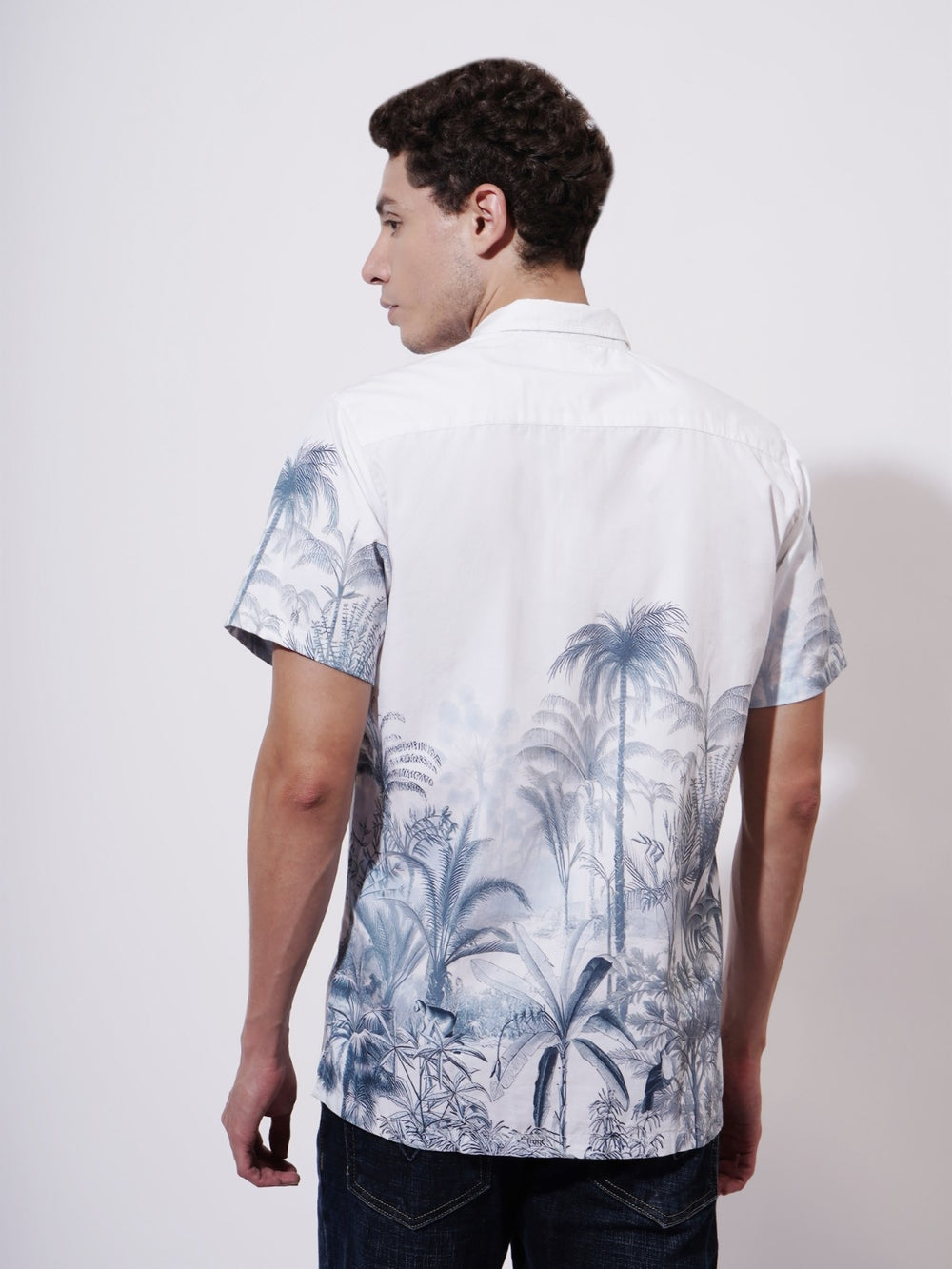 Palm Whisper Digital Printed Poplin Shirt