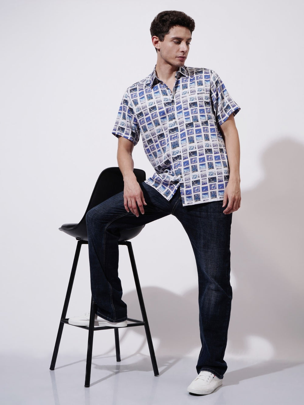 Retro Port Digital Printed Rayon Shirt