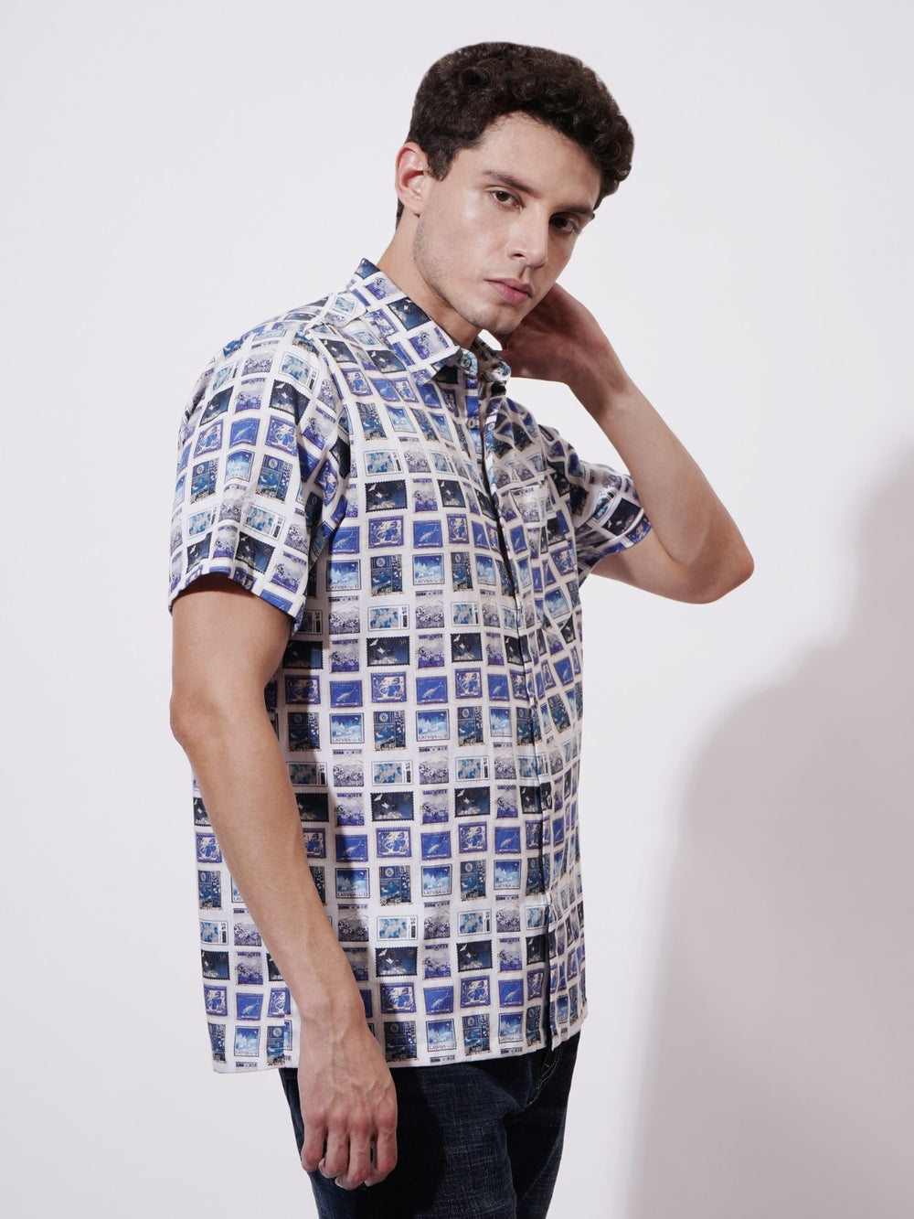 Retro Port Digital Printed Rayon Shirt
