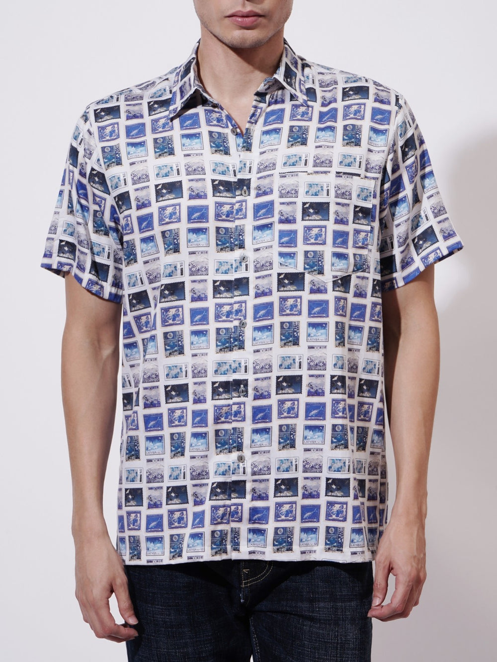 Retro Port Digital Printed Rayon Shirt