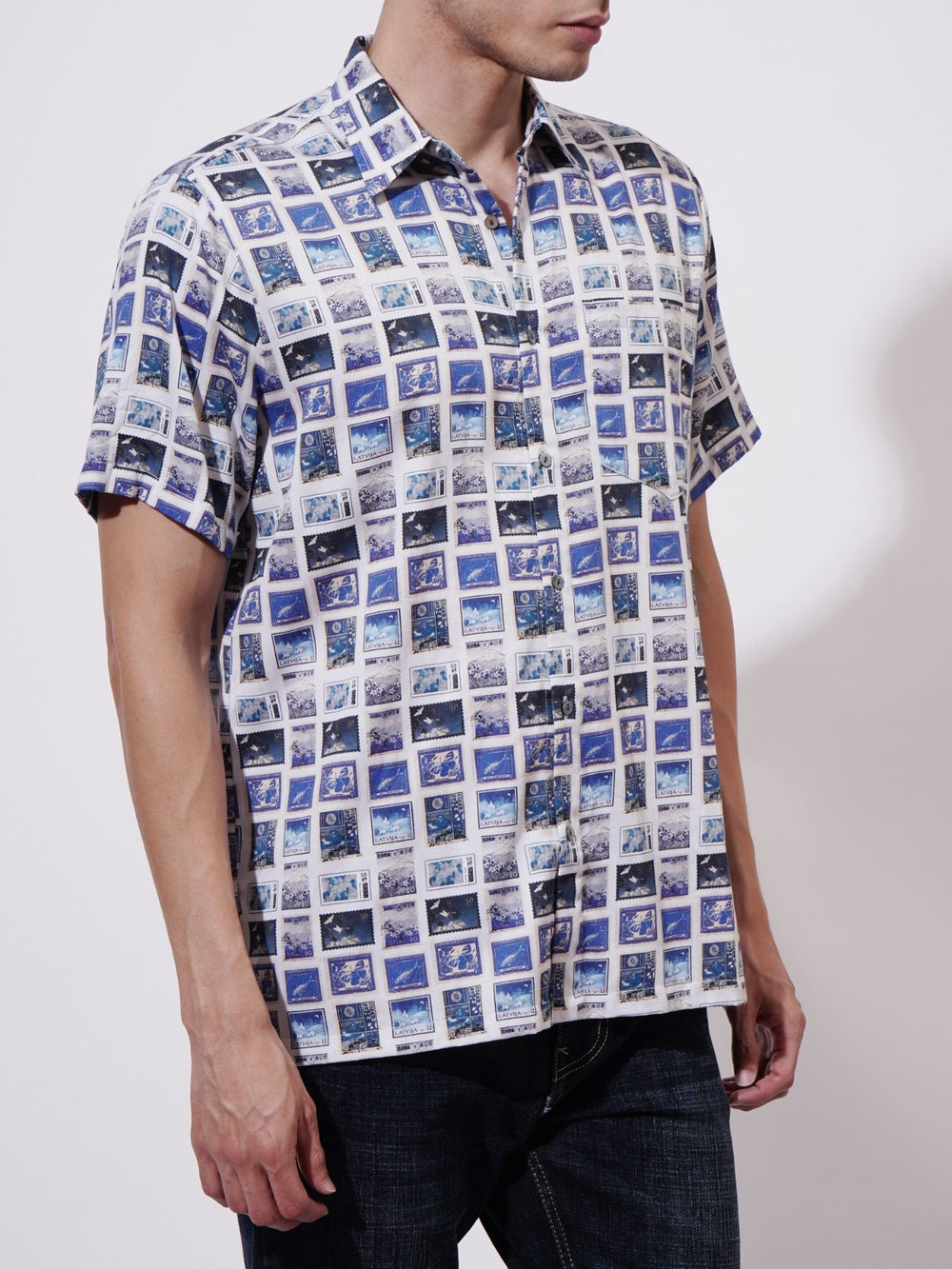 Retro Port Digital Printed Rayon Shirt