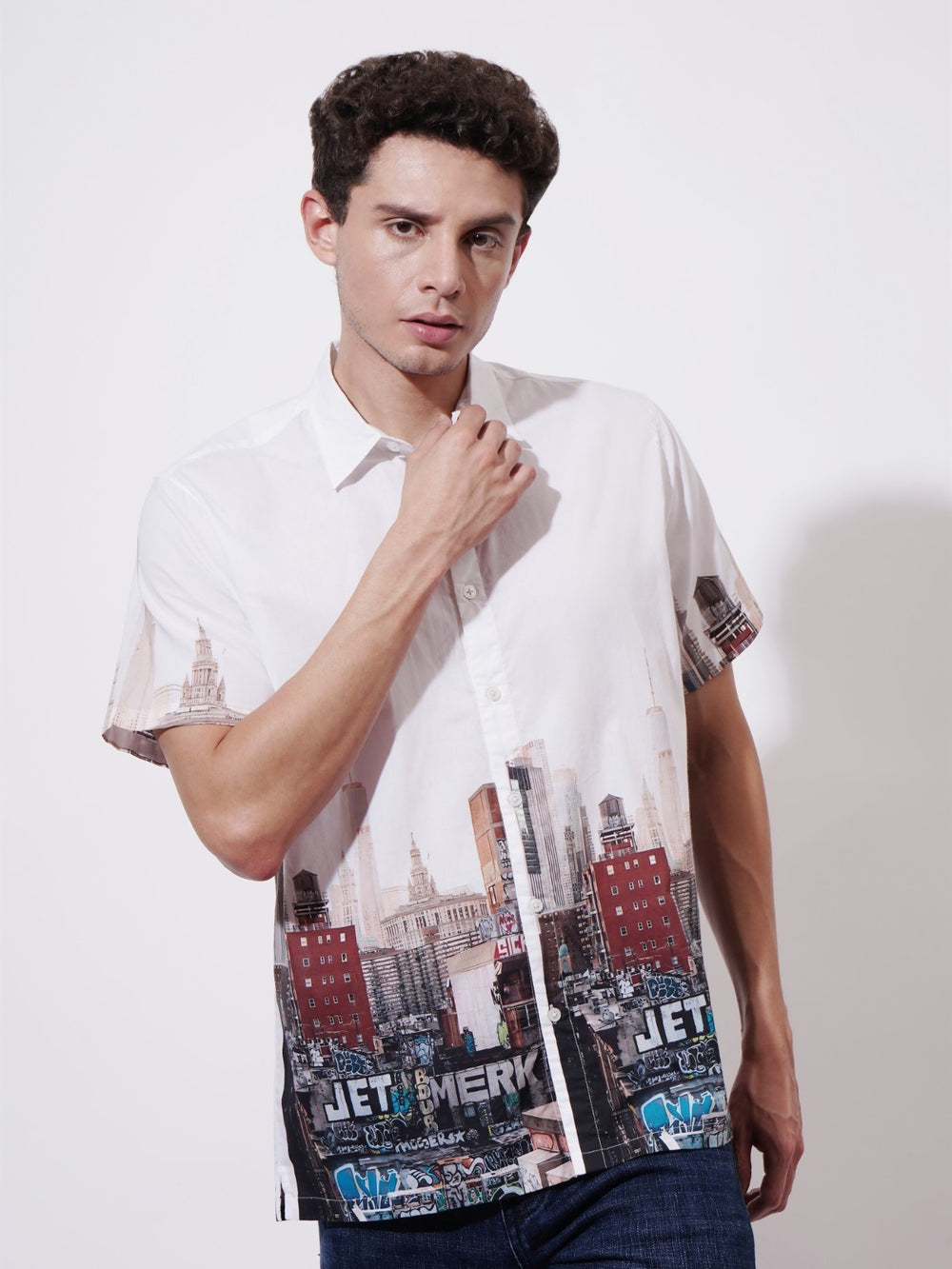 Manhattan Muse Digital Printed Poplin Shirt