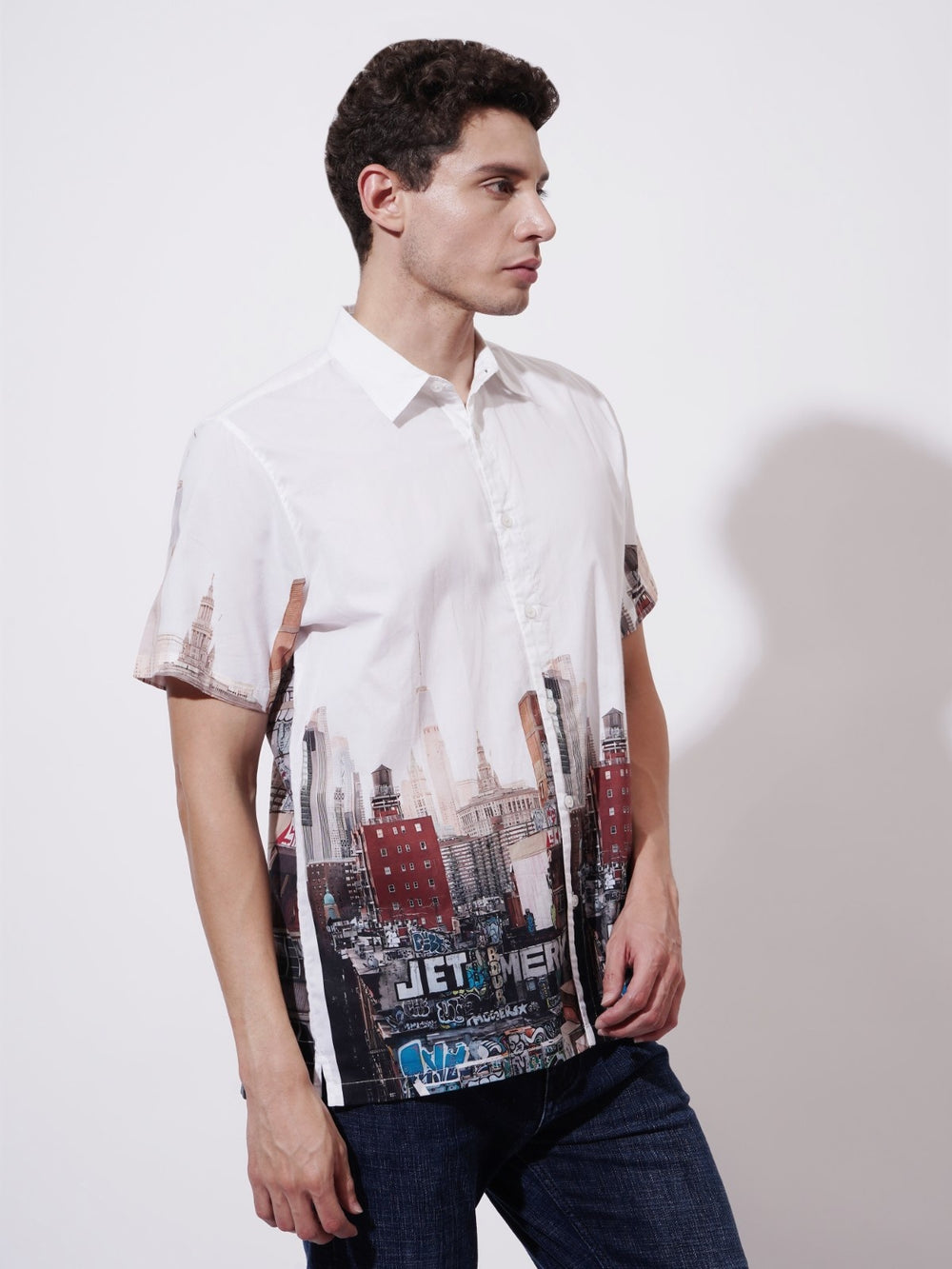 Manhattan Muse Digital Printed Poplin Shirt
