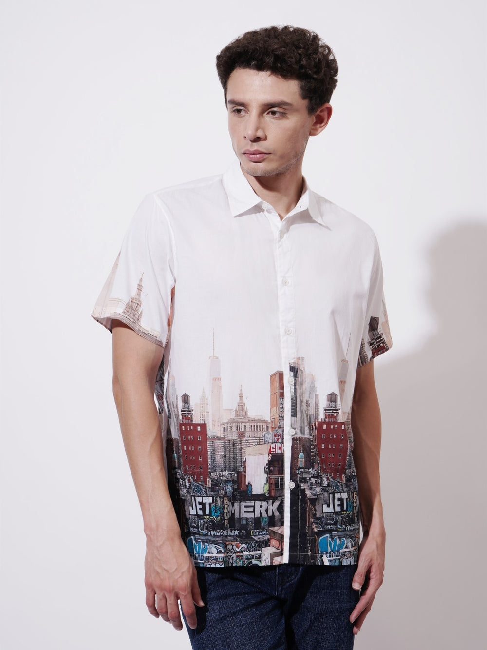 Manhattan Muse Digital Printed Poplin Shirt