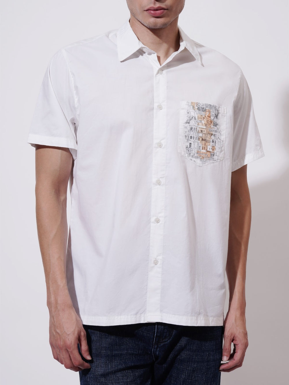 Echoes of Kashi Digital Printed Poplin Shirt