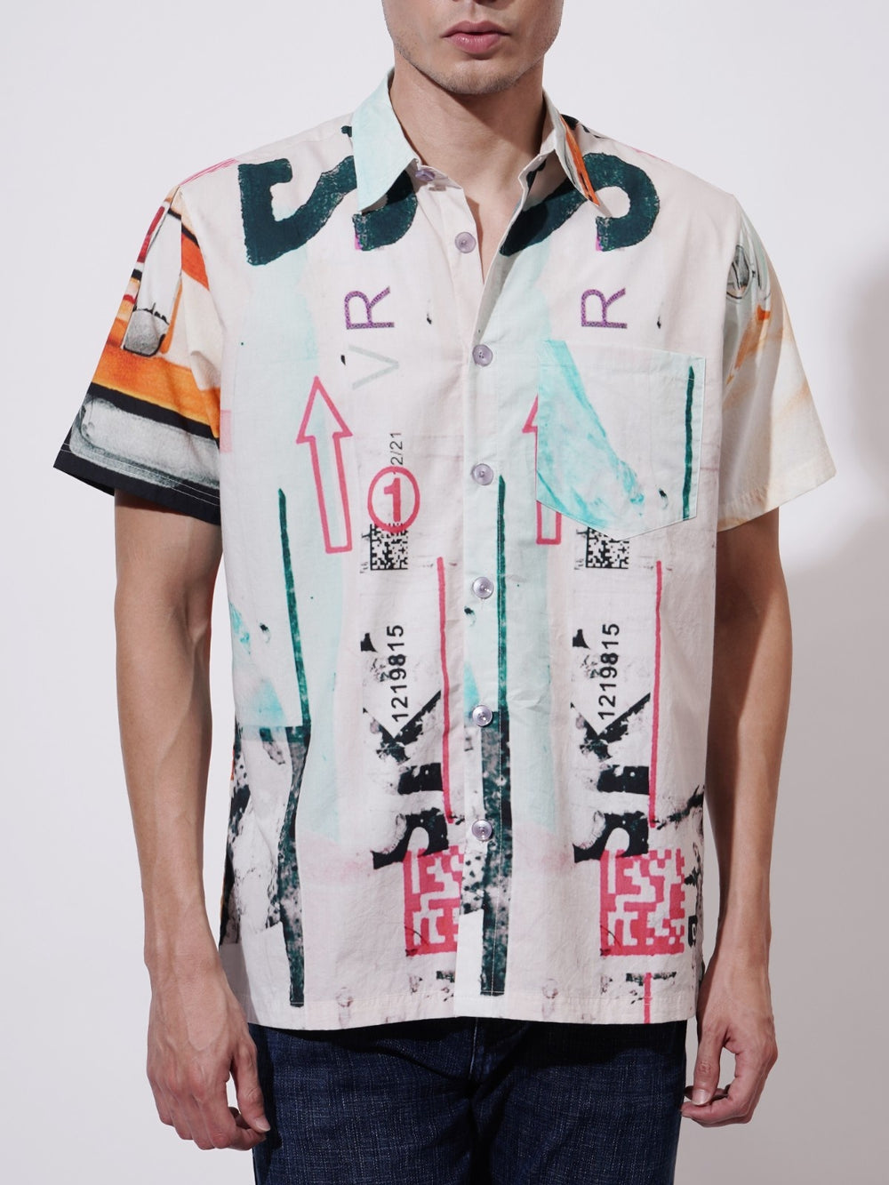 Roadster Digital Printed Poplin Shirt