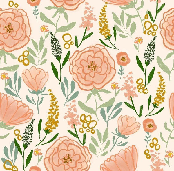 Soft Floral Hand Drawn Repeat Pattern