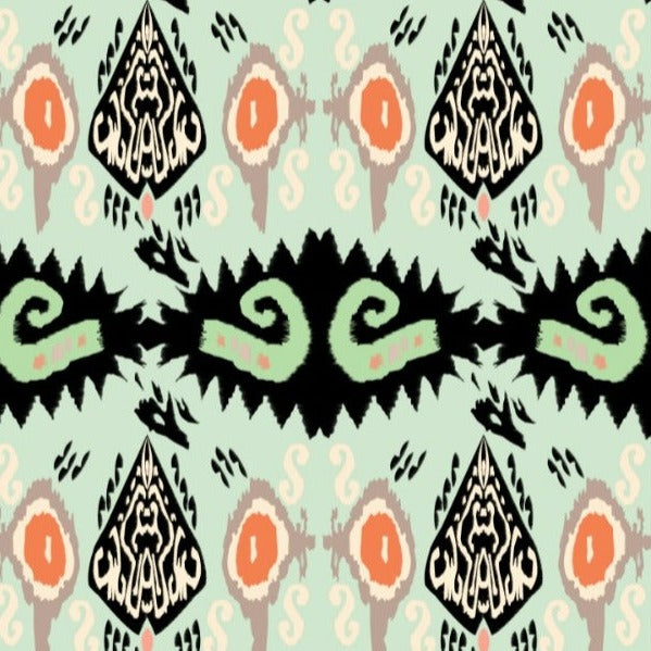 Modern Ikat Floral Repeat Pattern