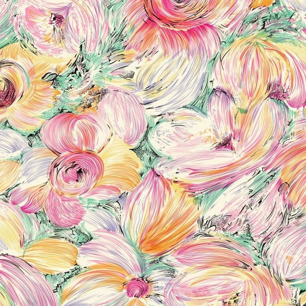 Brush stroke Floral Repeat Pattern