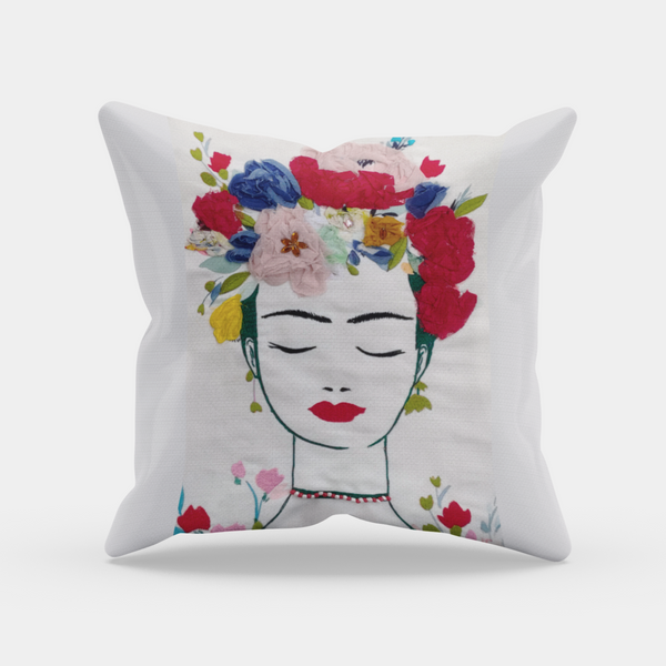 In My Dreams Printed and Embroidered Canvas Cushion