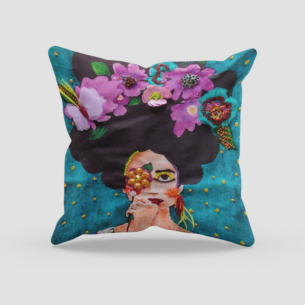 Magic Digital Printed and Embroidered Canvas Cushion