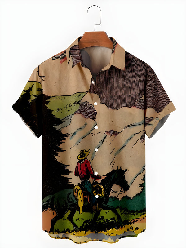 Country Side Men's Digital Printed Shirt