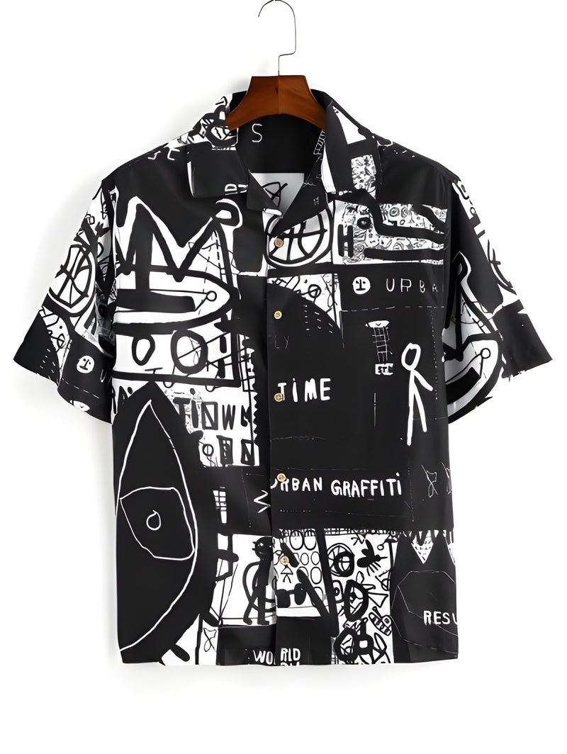 B&W Men's Digital Printed Shirt