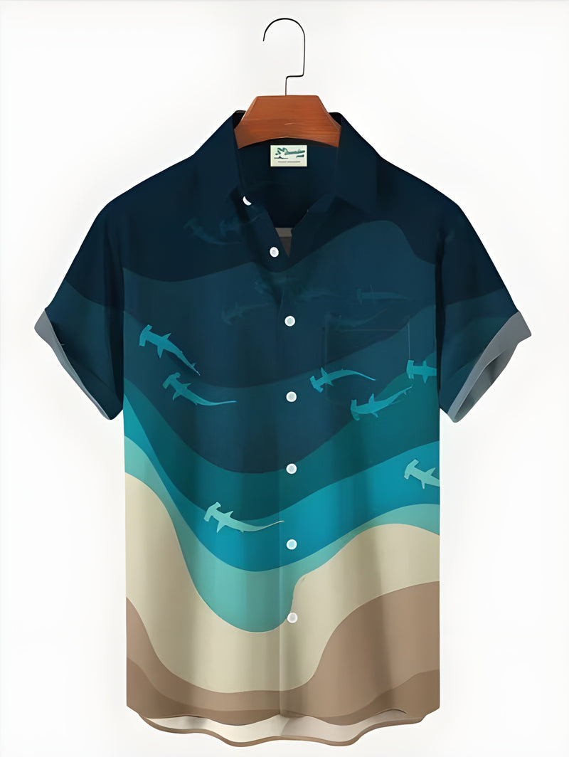 Waves Men's Digital Printed Shirt